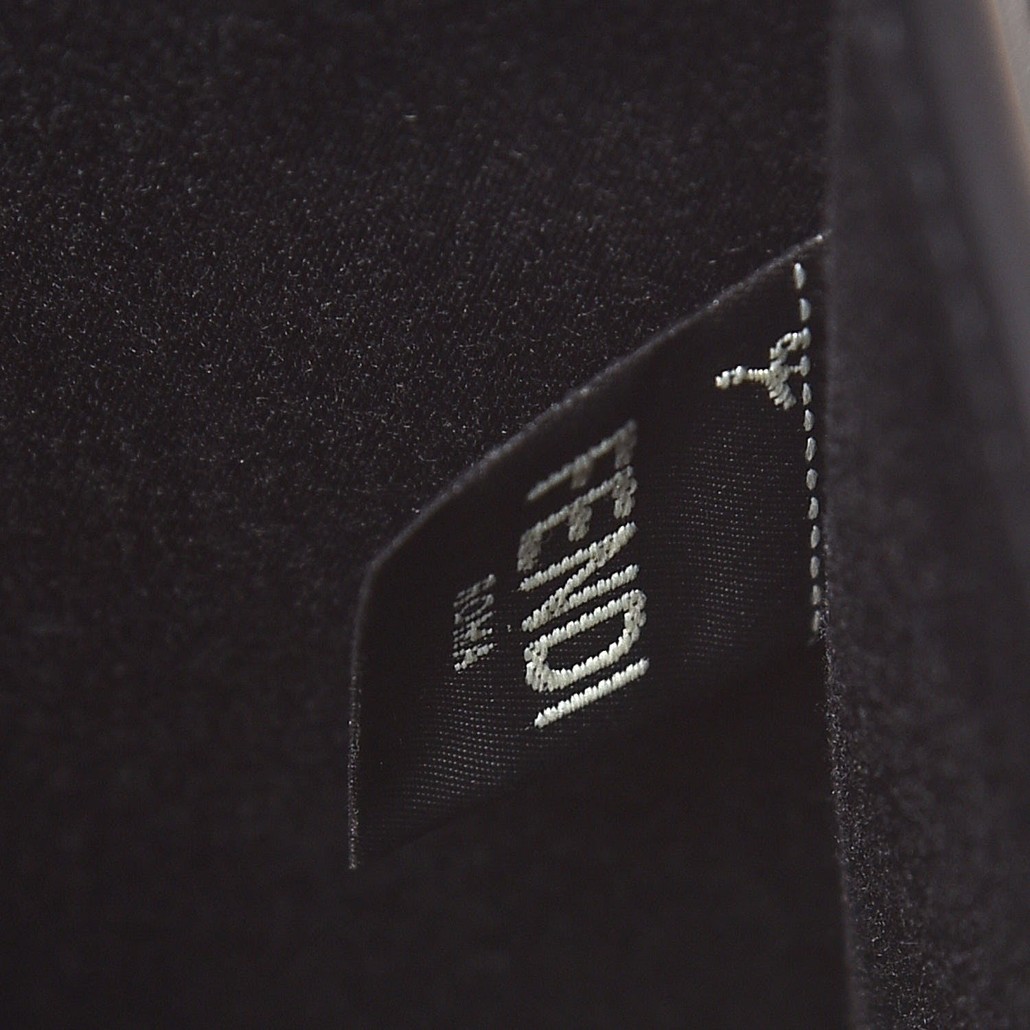 Fendi Glazed Fabric Vitello Century FF 1974 Stamp Patch Mini Peekaboo Defender Cover Mogano Panna Black 8 of 9