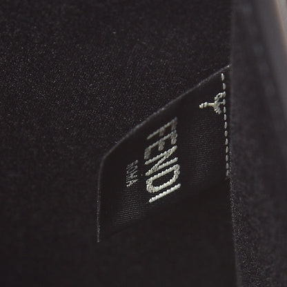 Fendi Glazed Fabric Vitello Century FF 1974 Stamp Patch Mini Peekaboo Defender Cover Mogano Panna Black 8 of 9