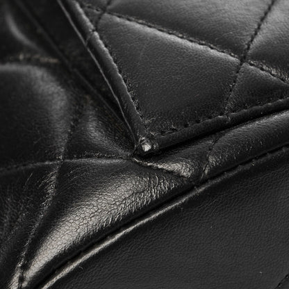 Chanel Lambskin Quilted Drawstring Backpack Black 10 of 12