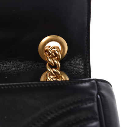 Gucci Calfskin Matelasse Mini GG Marmont Shoulder Bag Black 7 of 12
