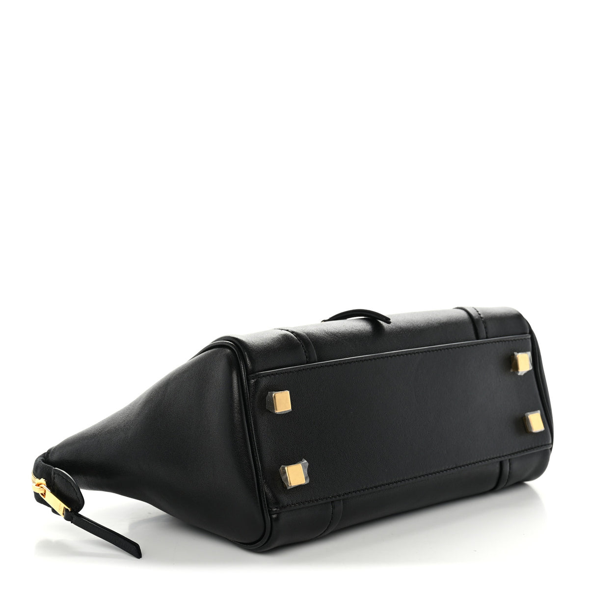 Supple Shiny Lambskin Little New Luggage Black
