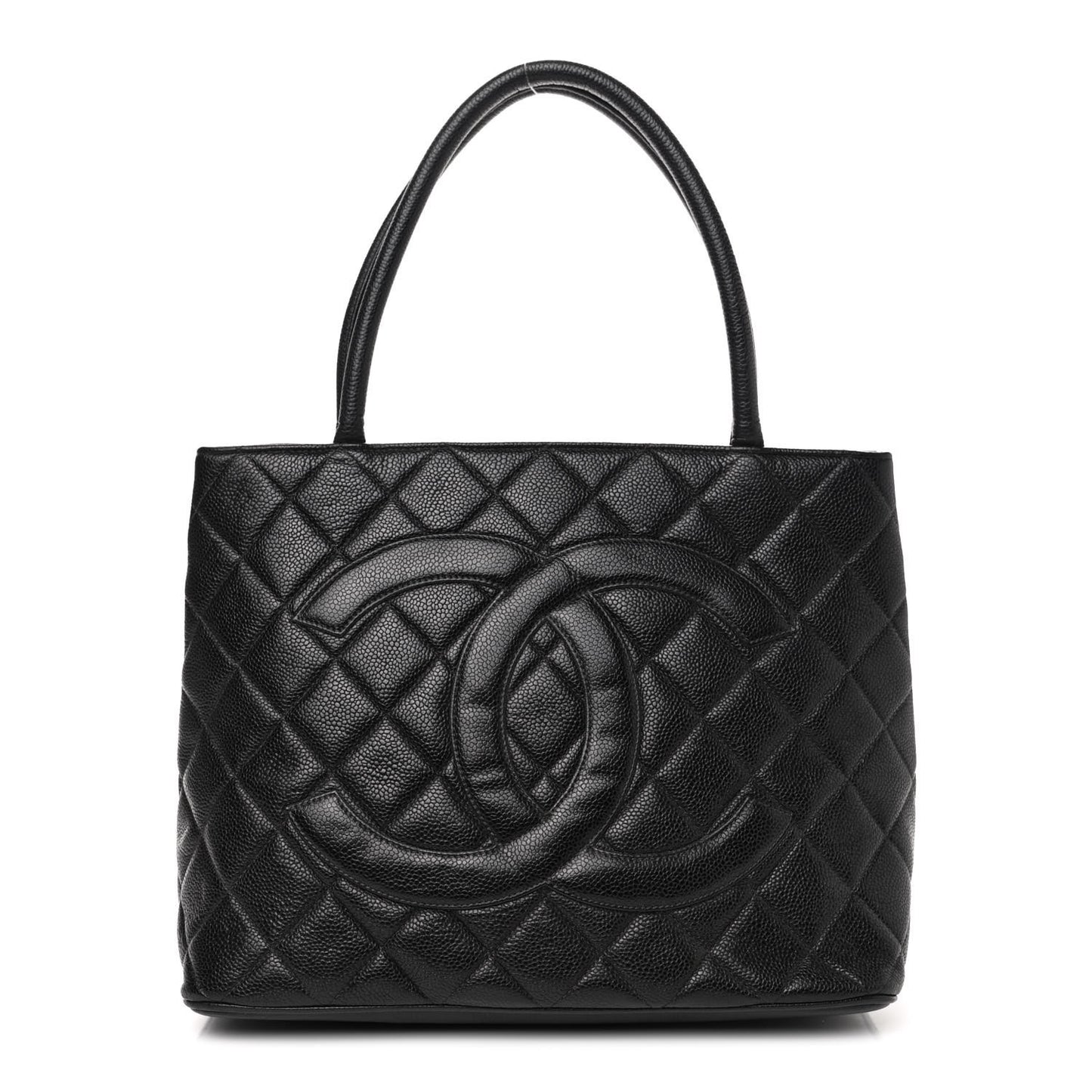 Caviar Quilted Medallion Tote Black
