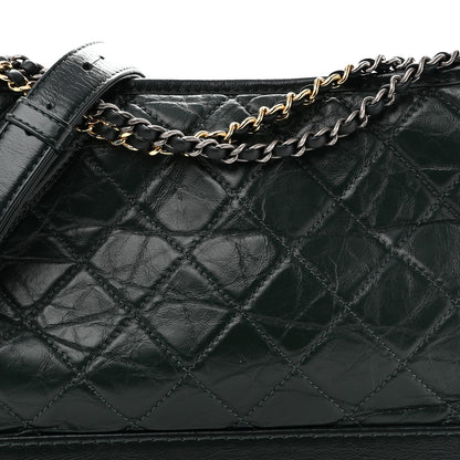 Chanel Aged Calfskin Quilted Medium Gabrielle Hobo Green 14 of 25