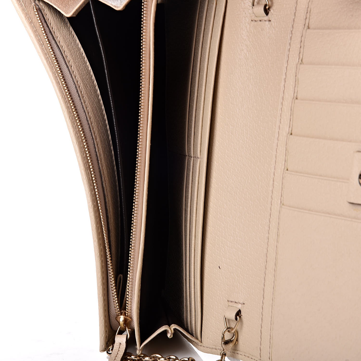 Gucci Monogram Metal Bar Chain Wallet Beige 5 of 7