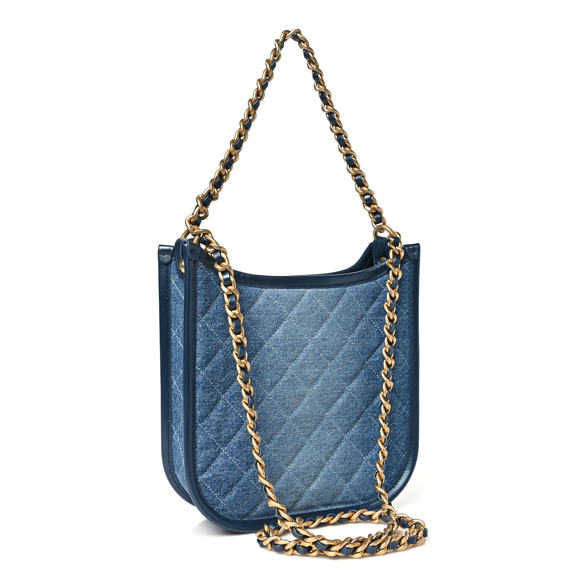 Chanel Washed Denim Quilted Small Hobo Blue 2 of 10