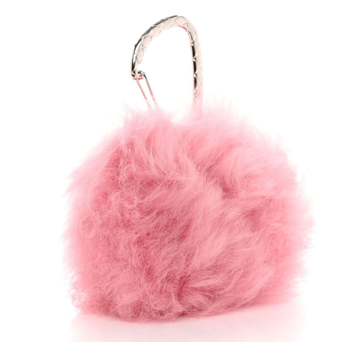 Shearling Lambskin CC Hook Card Holder Pink