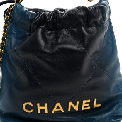 Chanel Shaded Calfskin Quilted Mini Chanel 22 Blue Dark Blue 8 of 10