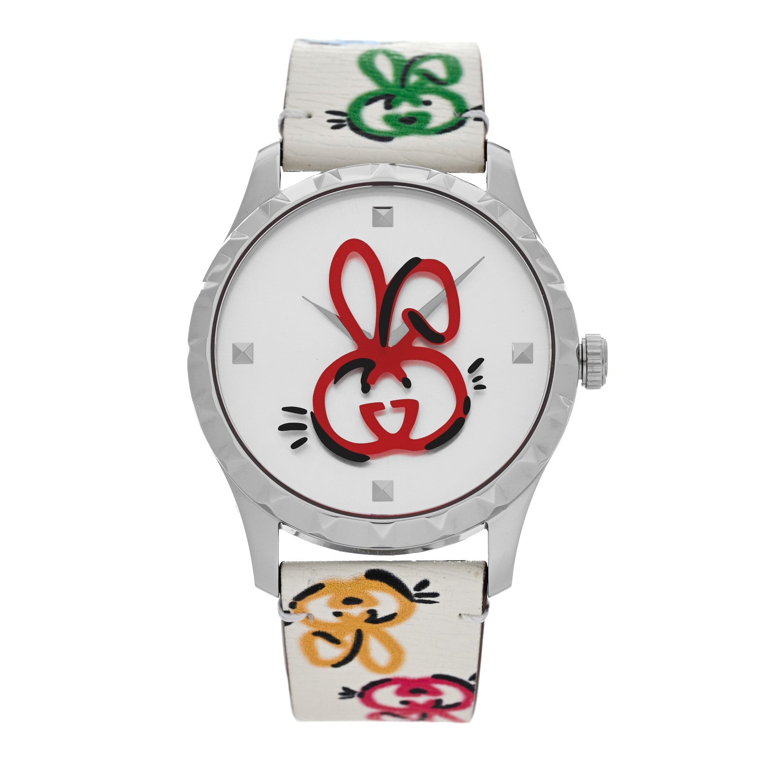 Gucci Stainless Steel Calfskin 38mm G-Timeless Capsule Collection Rabbit Quartz Watch 1 of 5