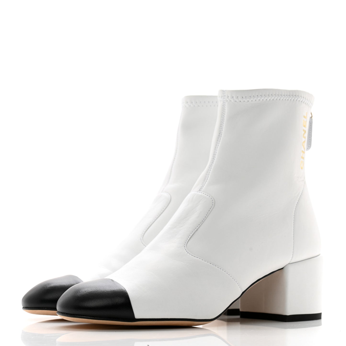 Lambskin Logo Ankle Boots 37.5 White