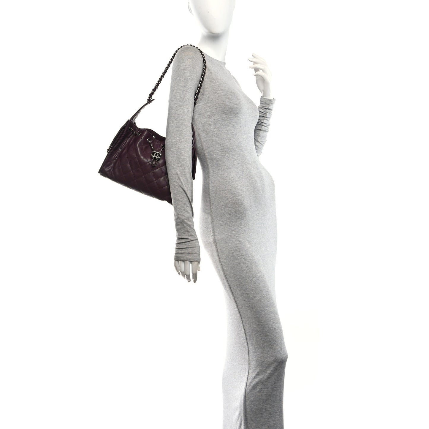 Caviar Quilted Small Chanel 25 Handbag Dark Burgundy
