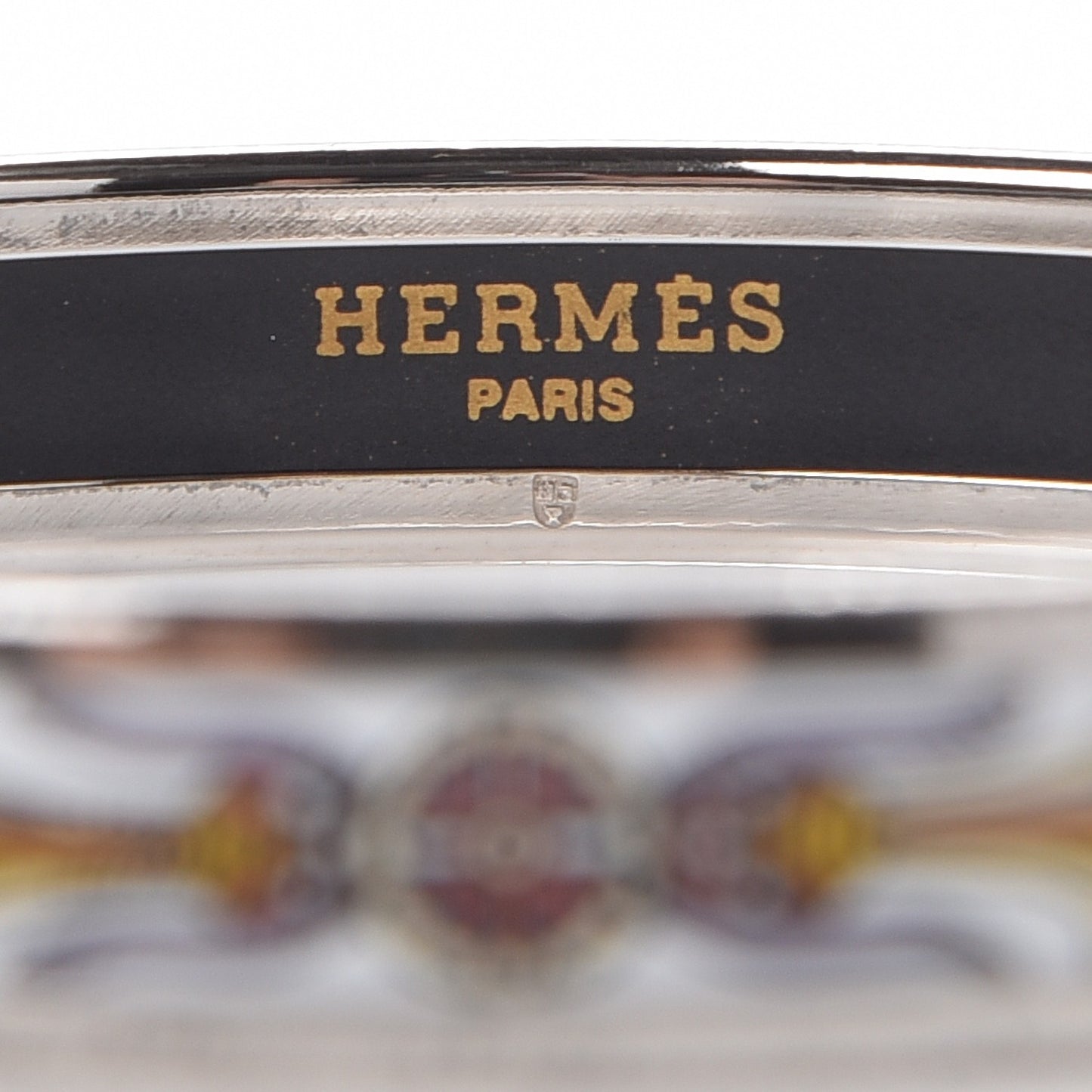 Enamel Printed Narrow Bracelet 65 White