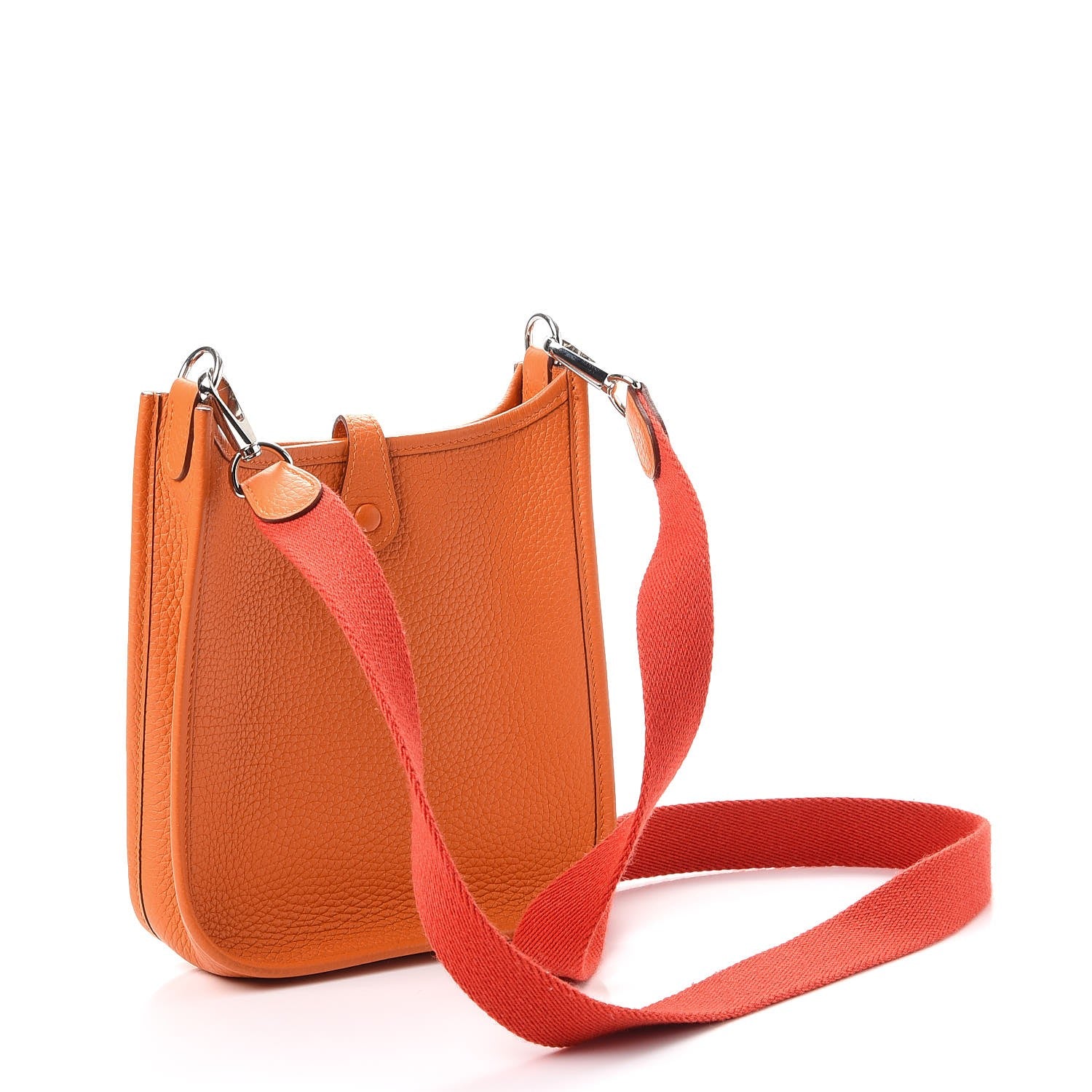 Hermes Taurillon Clemence Amazone Evelyne TPM Orange Peony 3 of 8
