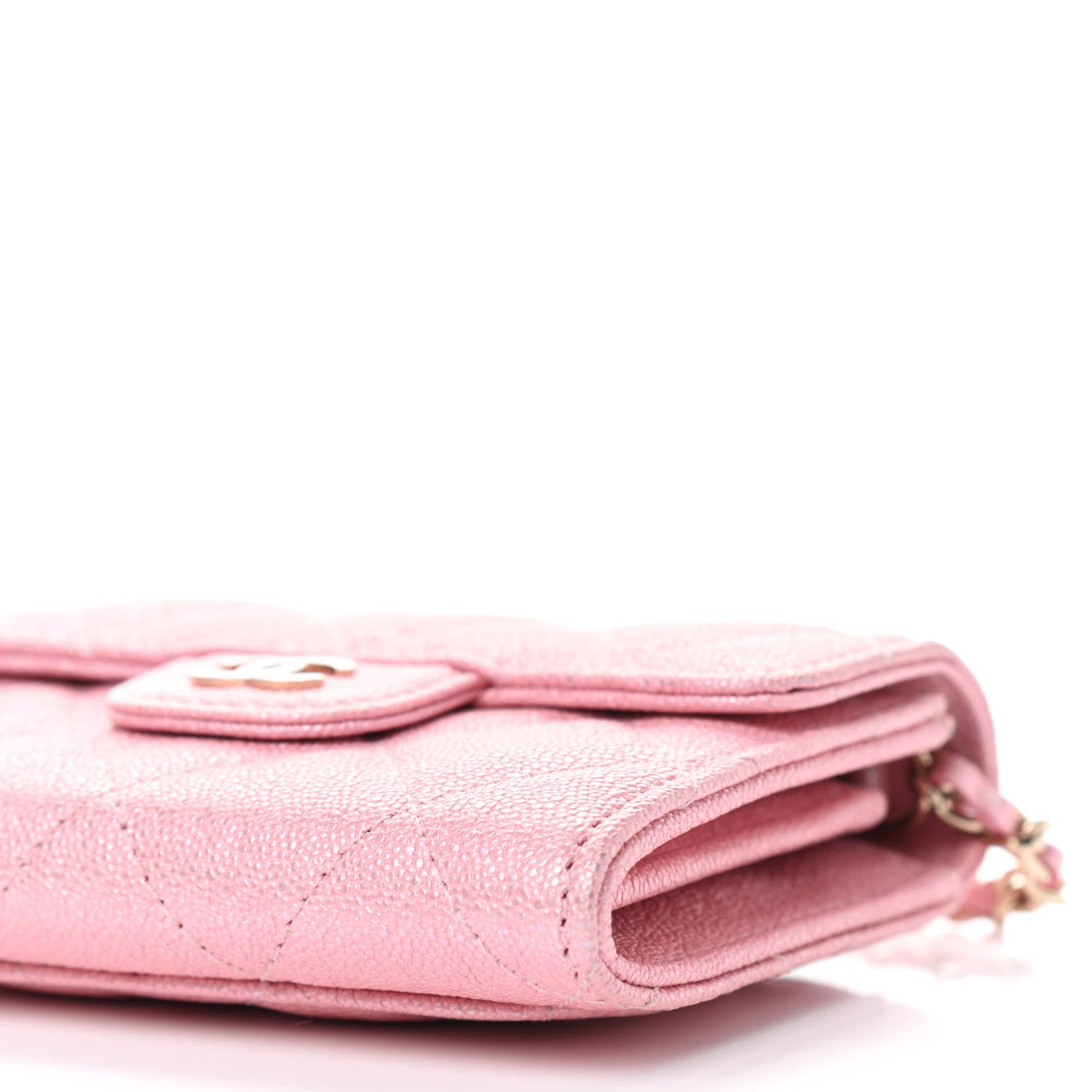 Chanel Iridescent Caviar Quilted Flap Card Holder On Chain Pink 7 of 10