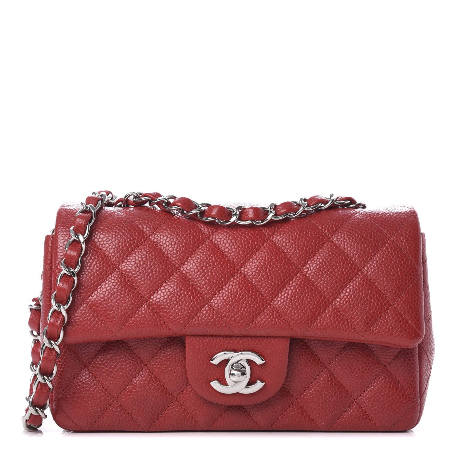 Chanel Caviar Quilted Mini Rectangular Flap Red 1 of 11