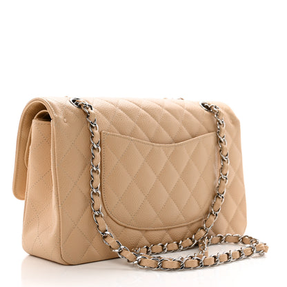 Chanel Caviar Quilted Medium Double Flap Beige 3 of 10