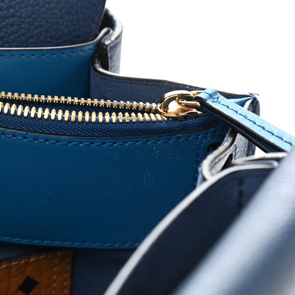 MCM Grained Calfskin Medium Milla Tote Navy 17 of 22