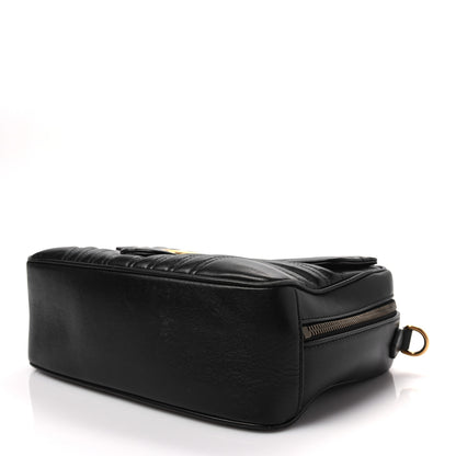 Gucci Calfskin Matelasse Sylvie Web Small GG Marmont Top Handle Shoulder Bag Black 8 of 10