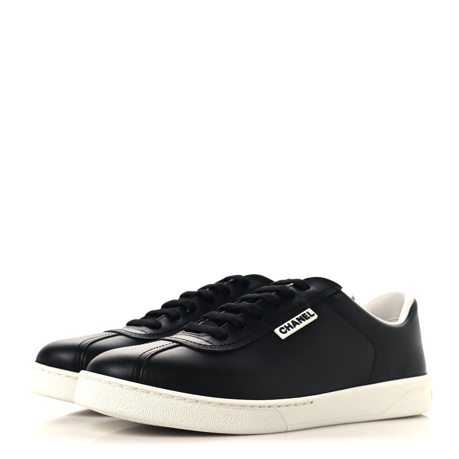 Chanel Calfskin CC Uniform Womens Sneakers 41 Black 4 of 8