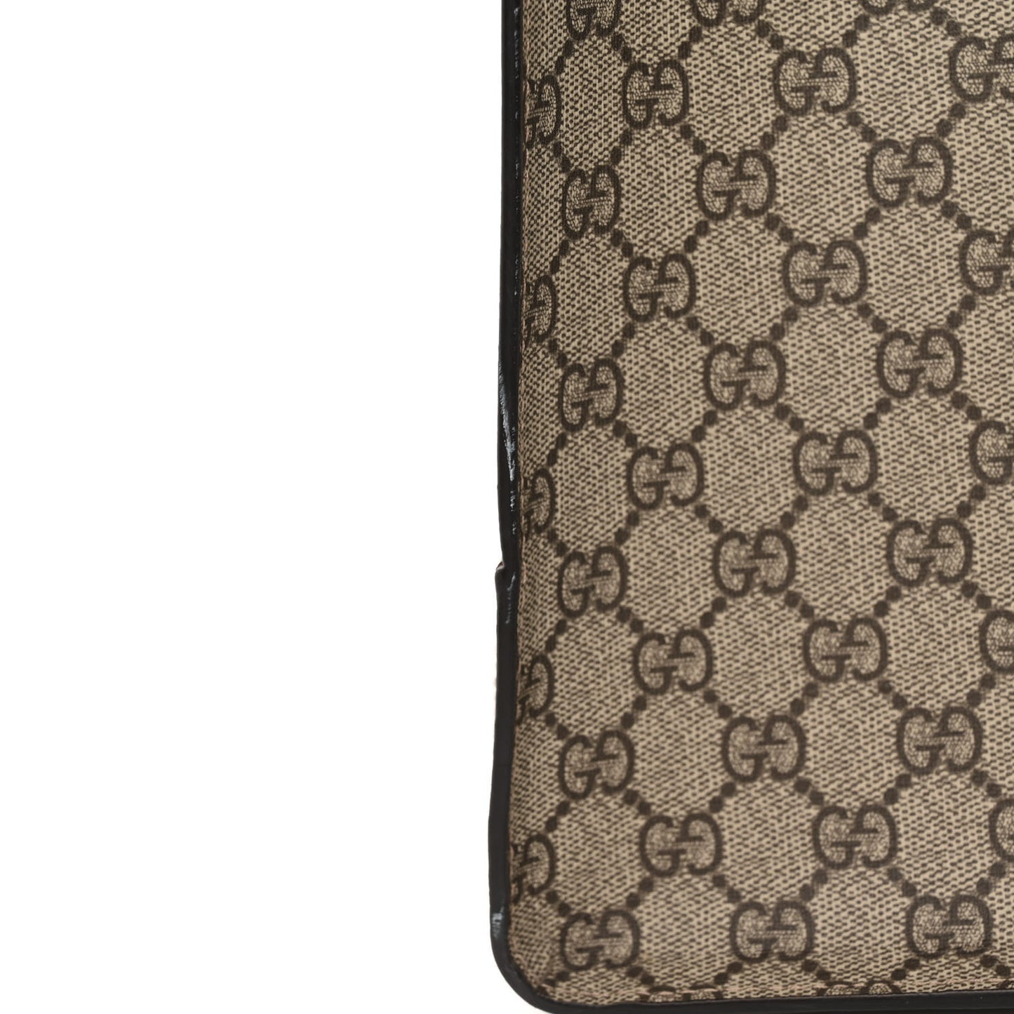 GG Supreme Monogram Textured Dollar Calfskin Web Large Ophidia Tote Bag Beige Ebony