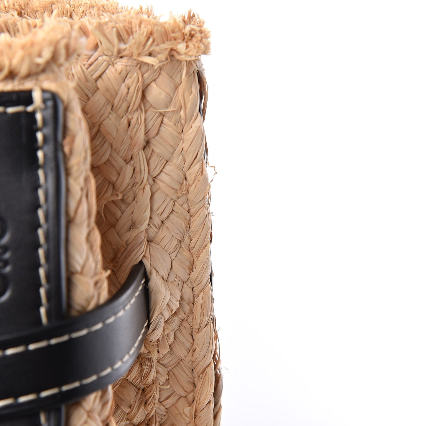 Calfskin Raffia Small Gate Tote Black