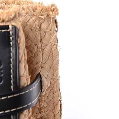 Loewe Calfskin Raffia Small Gate Tote Black 7 of 10