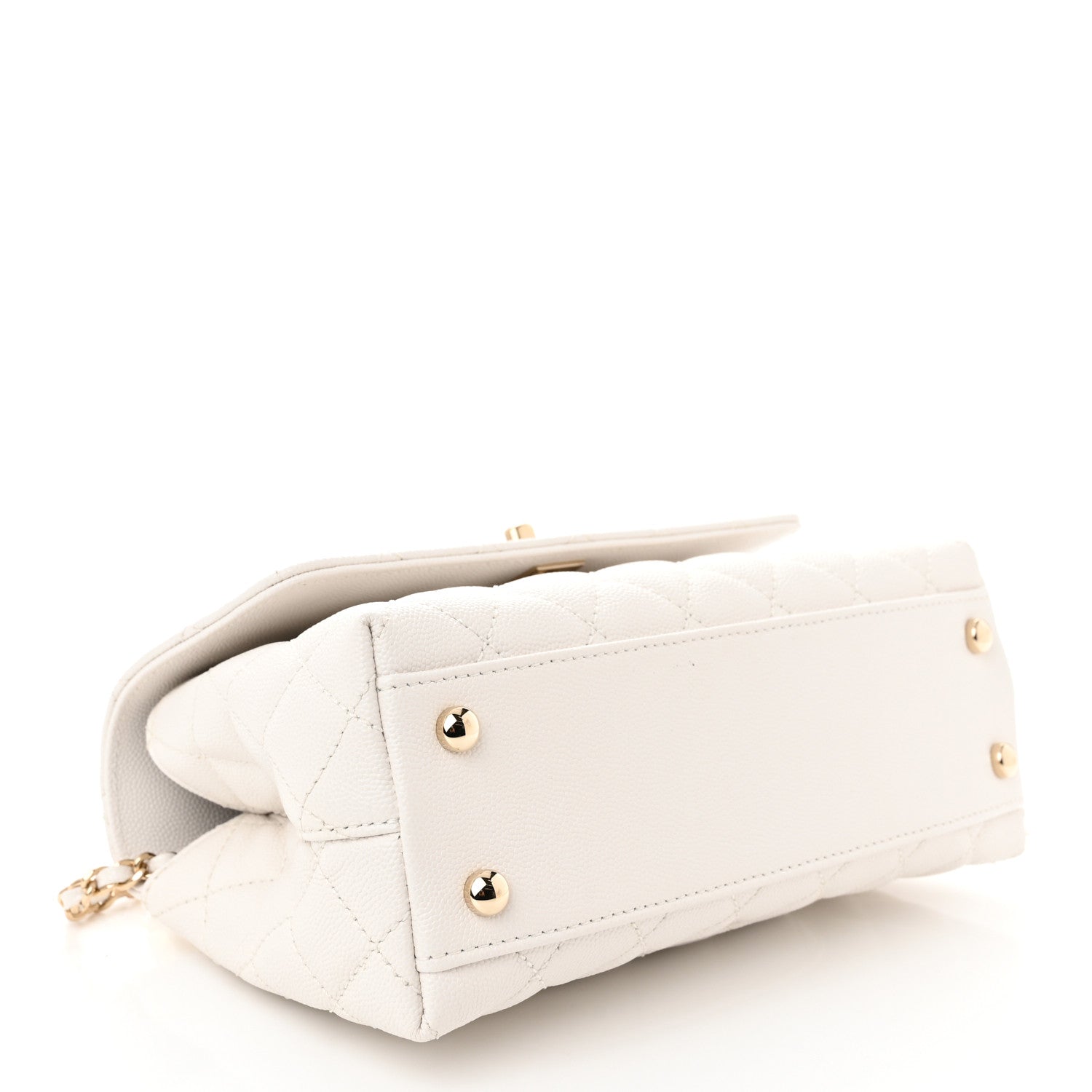 Chanel Caviar Quilted Mini Coco Handle Flap White 4 of 12