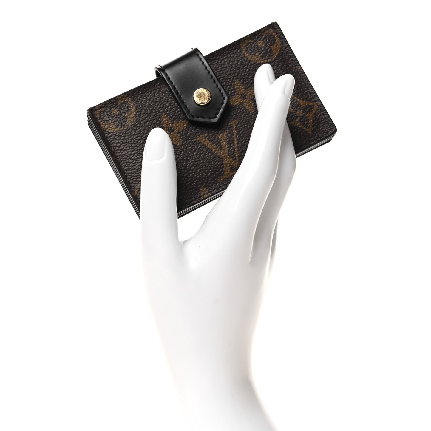 Monogram Gusset Card Holder Black