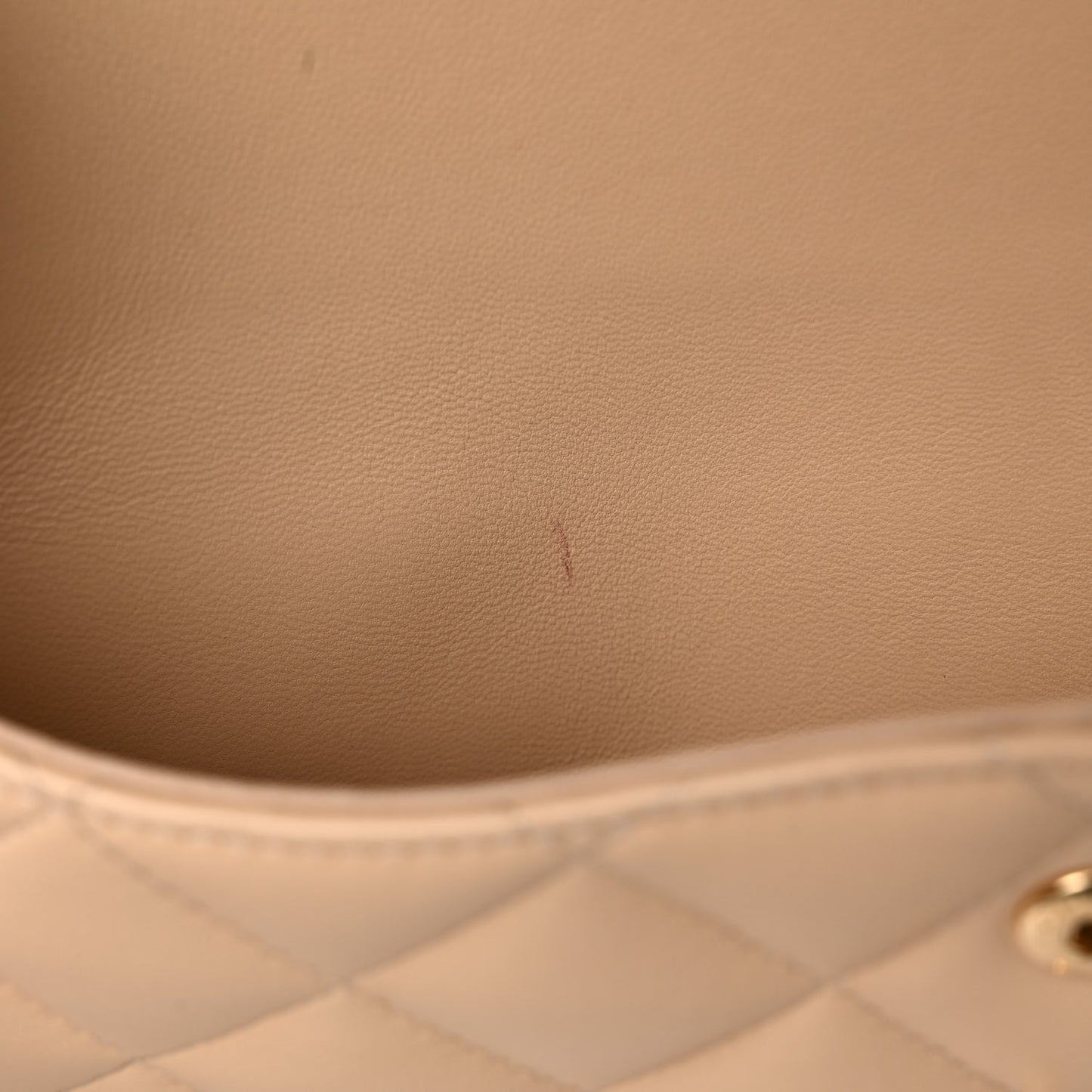 Lambskin Quilted Jumbo Double Flap Beige