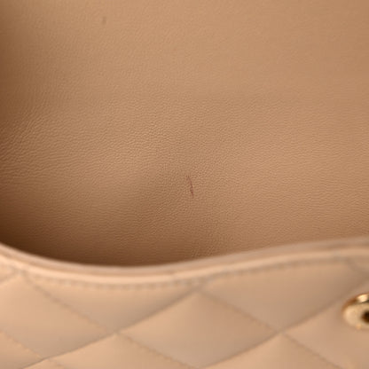 Chanel Lambskin Quilted Jumbo Double Flap Beige 12 of 16