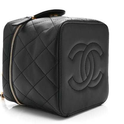 Chanel Calfskin Quilted Small Vanity Case With Chain Black 10 of 11