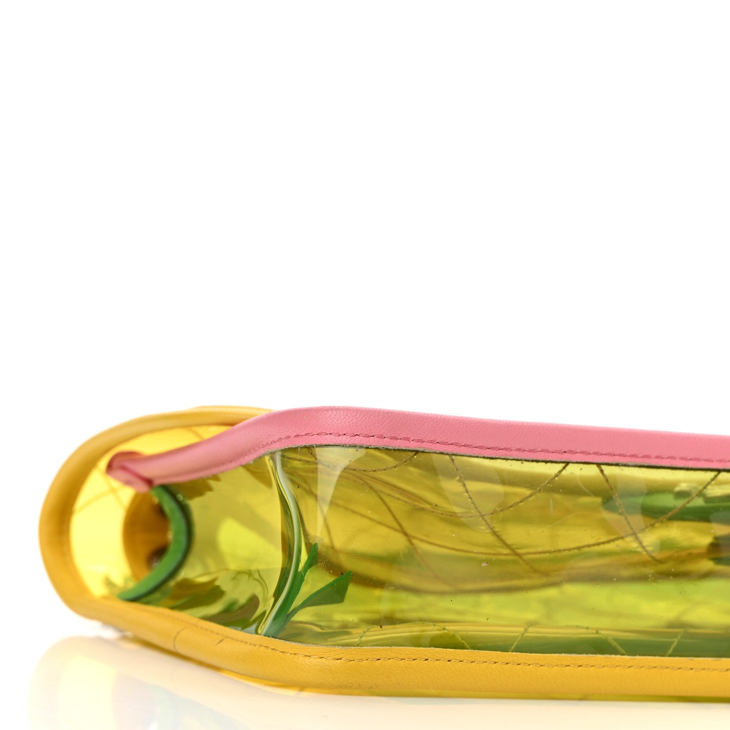 Chanel PVC Lambskin Stitched Medium Coco Splash Flap Yellow Green Pink 9 of 10