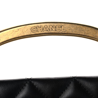 Chanel Calfskin Quilted Small Lady Handle Clutch With Chain Black 10 of 12