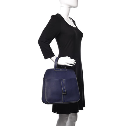 Hermes Taurillon Clemence Halzan 31 GM Bleu Encre 2 of 10