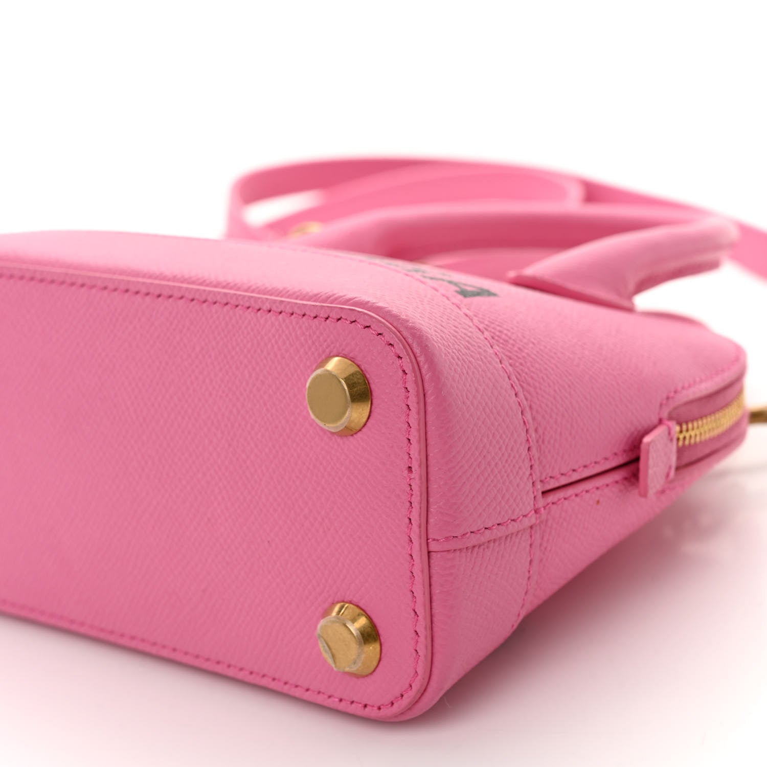 Balenciaga Signature Grained Calfskin Logo XXS Ville Top Handle Bag Rose Bubblegum Black 9 of 10