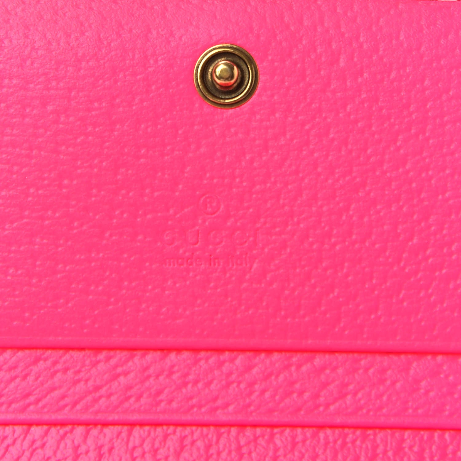 Gucci Calfskin Flora Print Zumi Card Case Fuxia Fluo 6 of 7