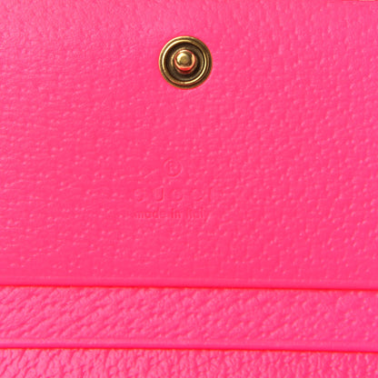 Gucci Calfskin Flora Print Zumi Card Case Fuxia Fluo 6 of 7