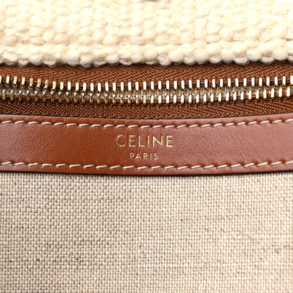Celine Canvas Calfskin Jacquard Vertical Cabas Red Tan 6 of 8
