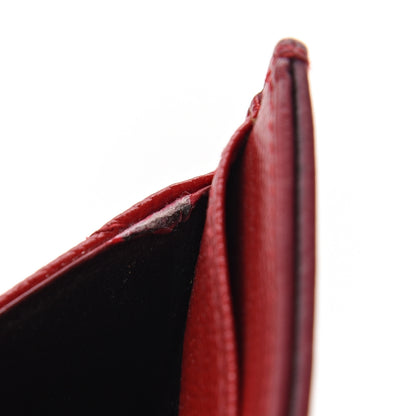 Saint Laurent Grain De Poudre Matelasse Chevron Monogram Credit Card Case New Red 7 of 8