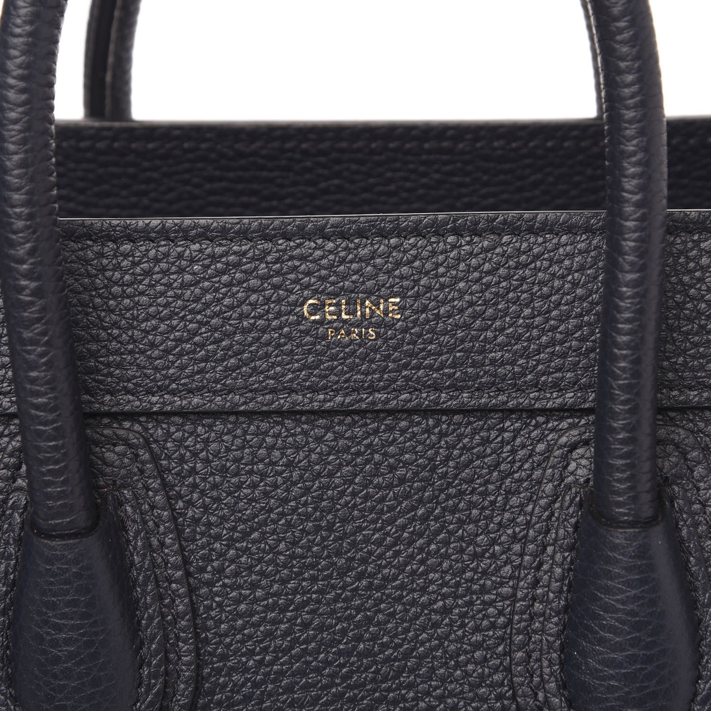 Drummed Calfskin Nano Luggage Navy Blue