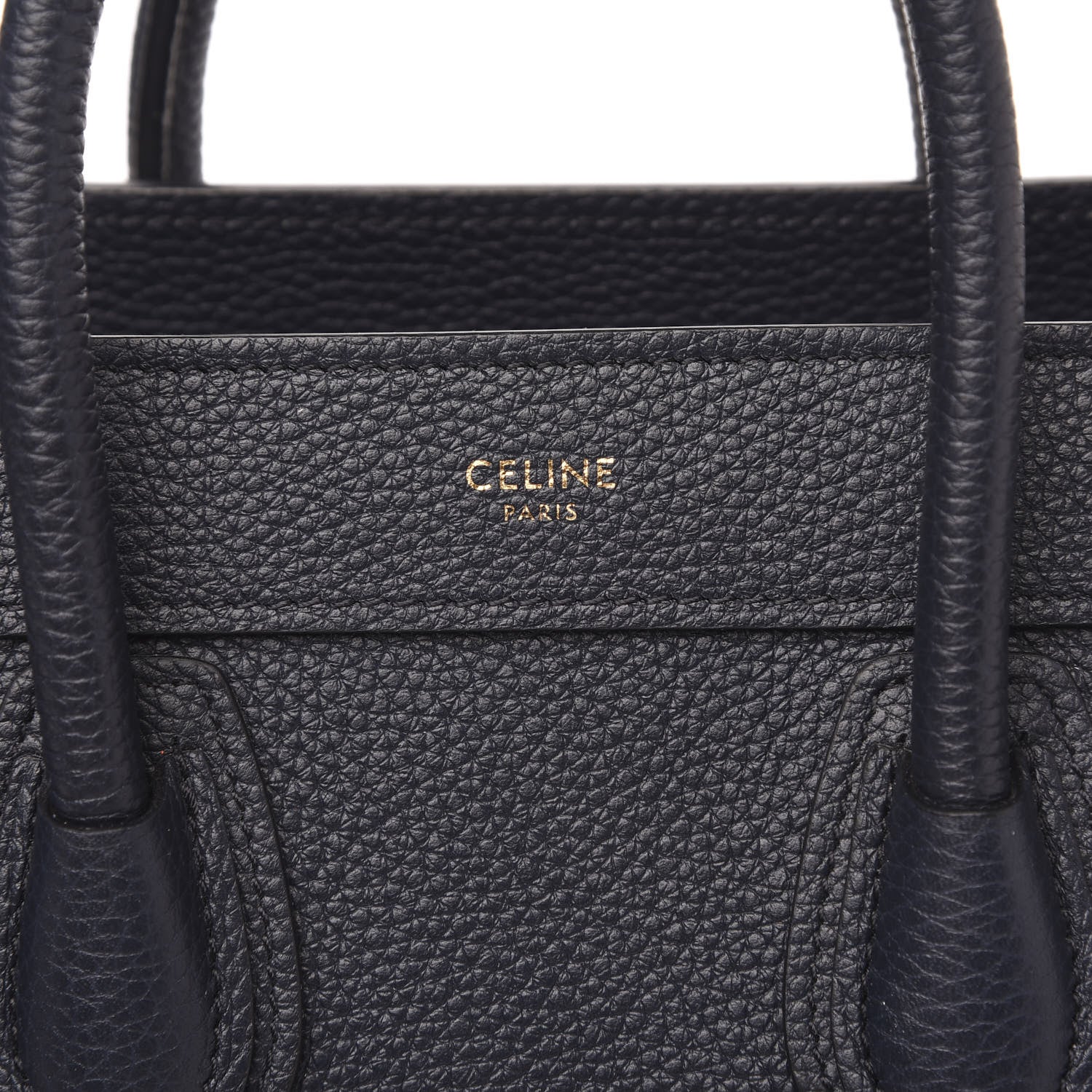Celine Drummed Calfskin Nano Luggage Navy Blue 8 of 10