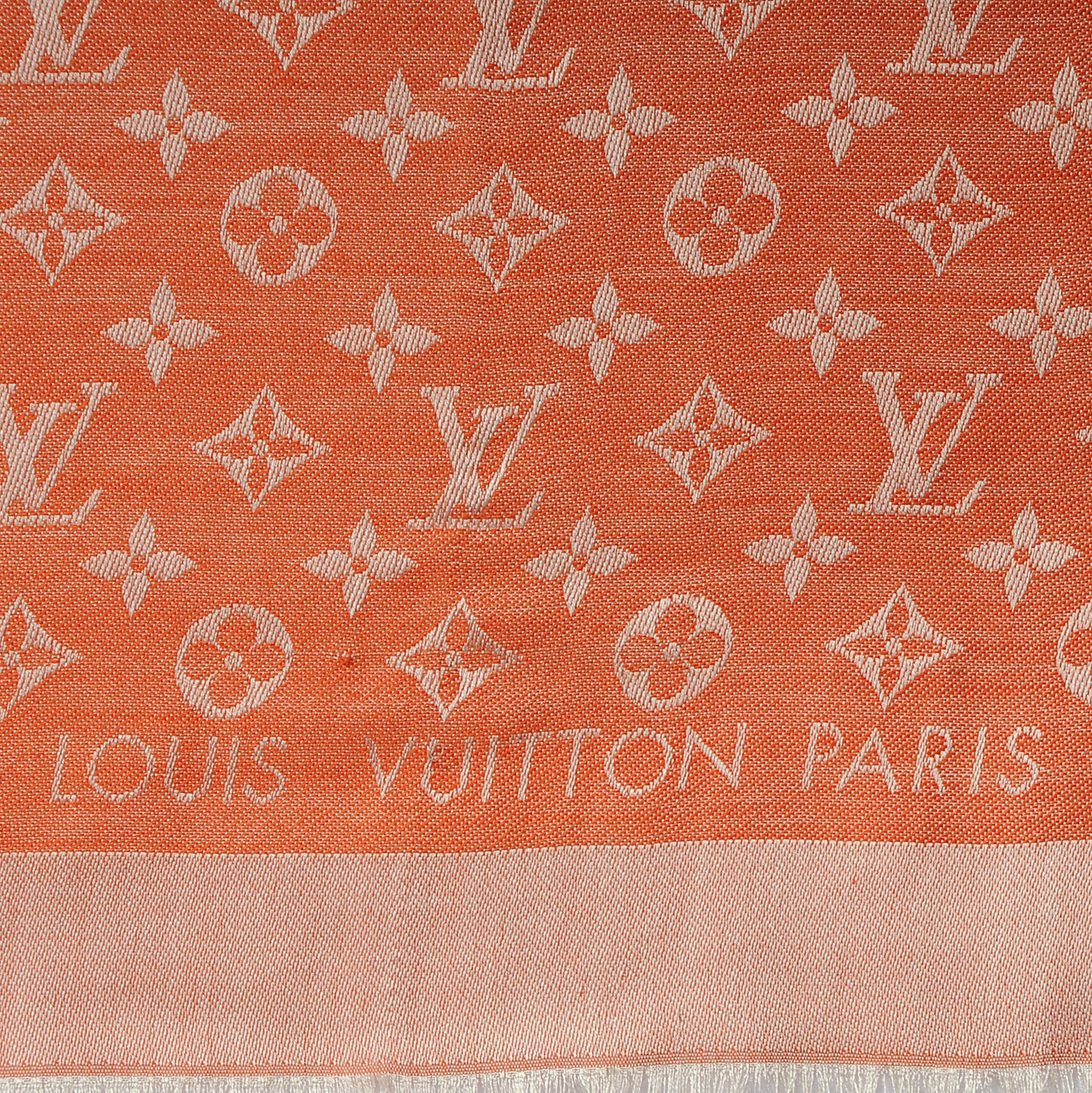 Wool Silk Monogram Denim Shawl Piment