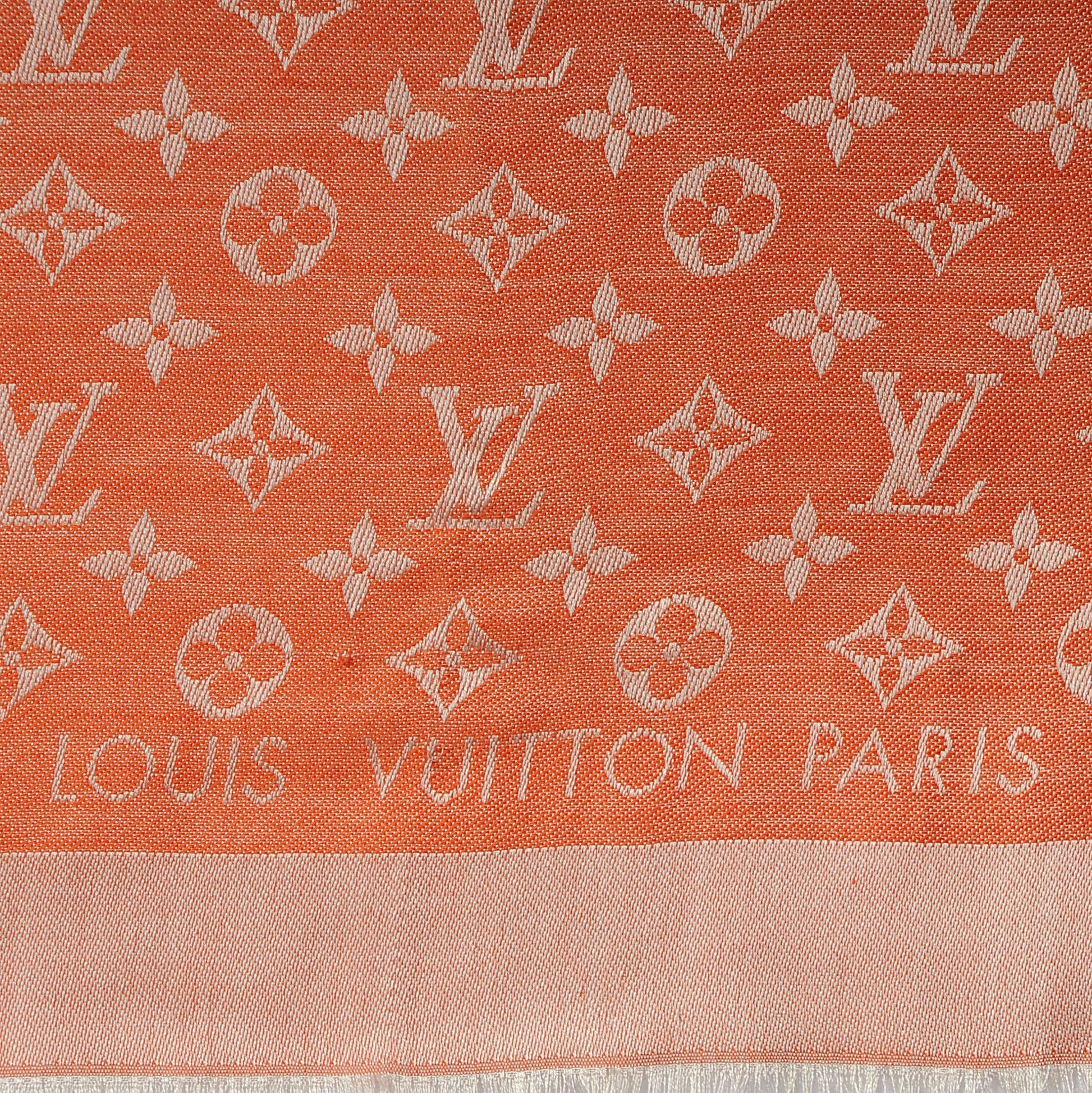Louis Vuitton Wool Silk Monogram Denim Shawl Piment 4 of 5
