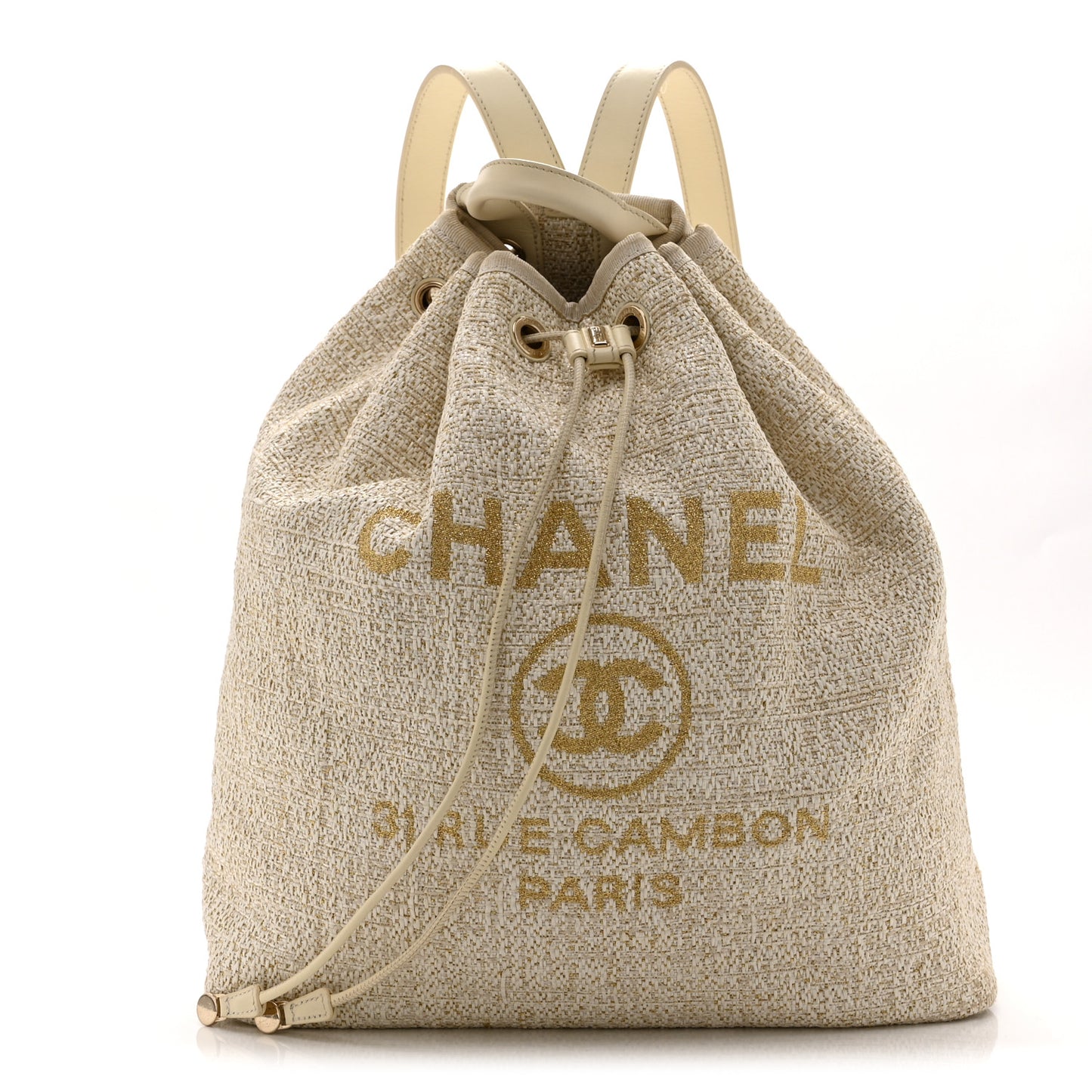 Canvas Large Deauville Backpack Light Beige