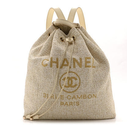 Chanel Canvas Large Deauville Backpack Light Beige 1 of 10