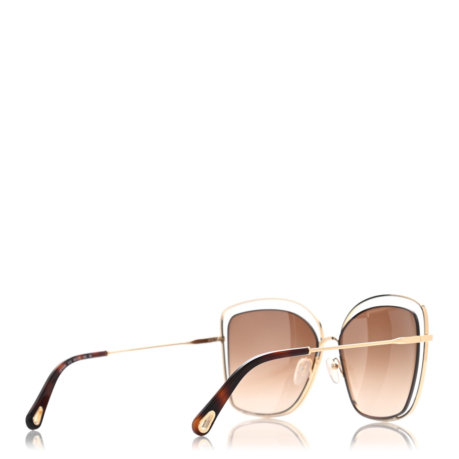 Chloe Poppy Cutout Square Sunglasses CE133S Havana Brown 4 of 6