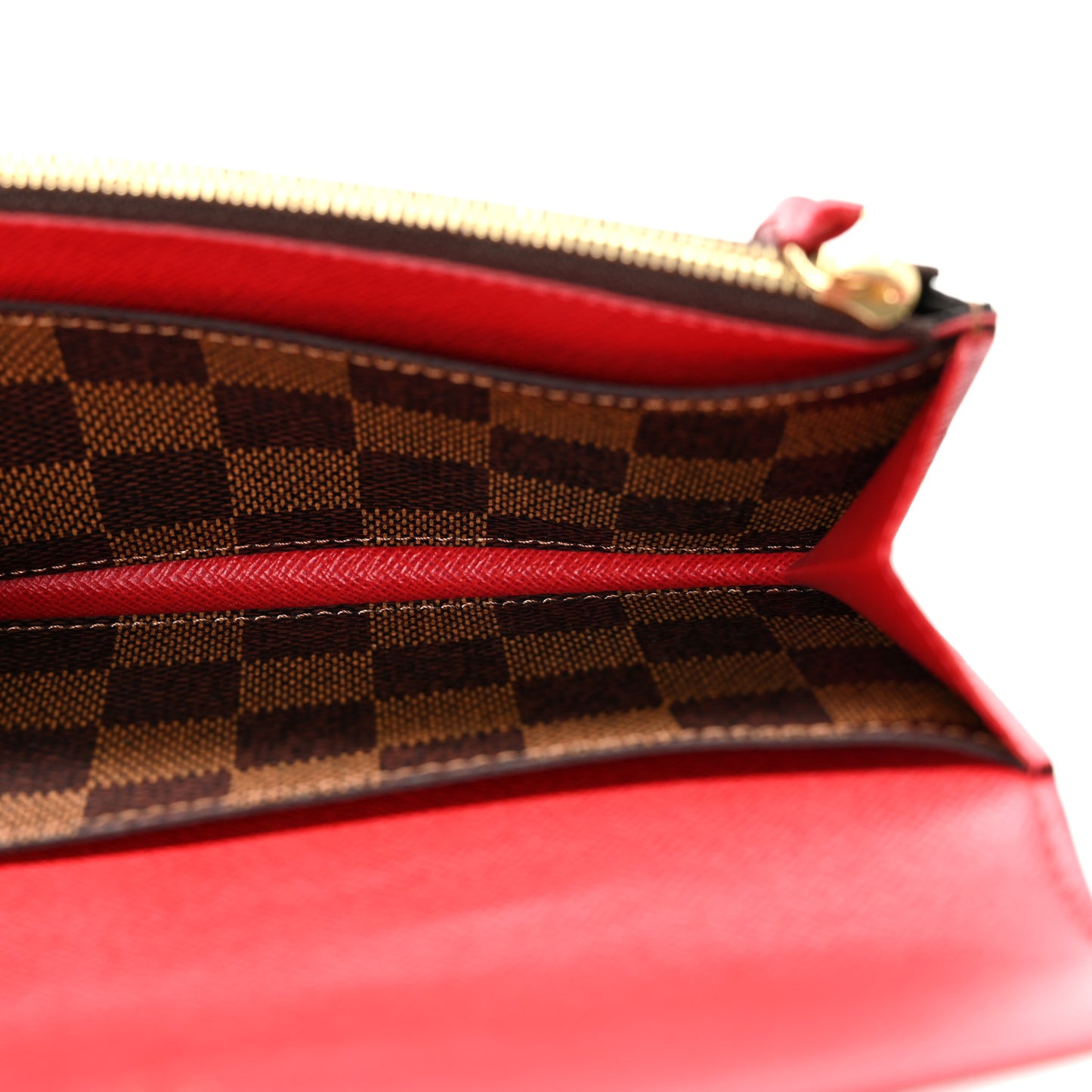 Damier Ebene Emilie Wallet Red