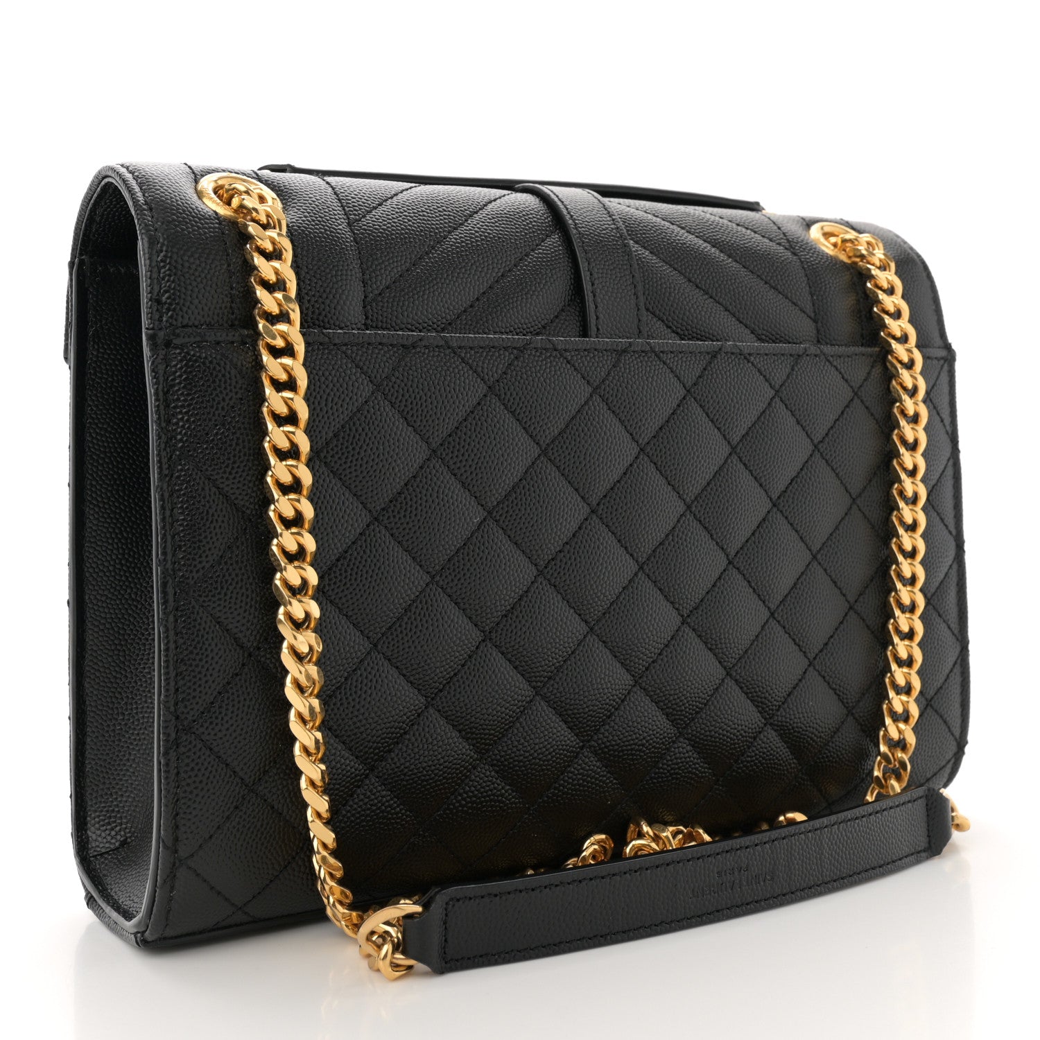Saint Laurent Grain De Poudre Textured Mixed Matelasse Triquilt Medium Monogram Satchel Black 3 of 12