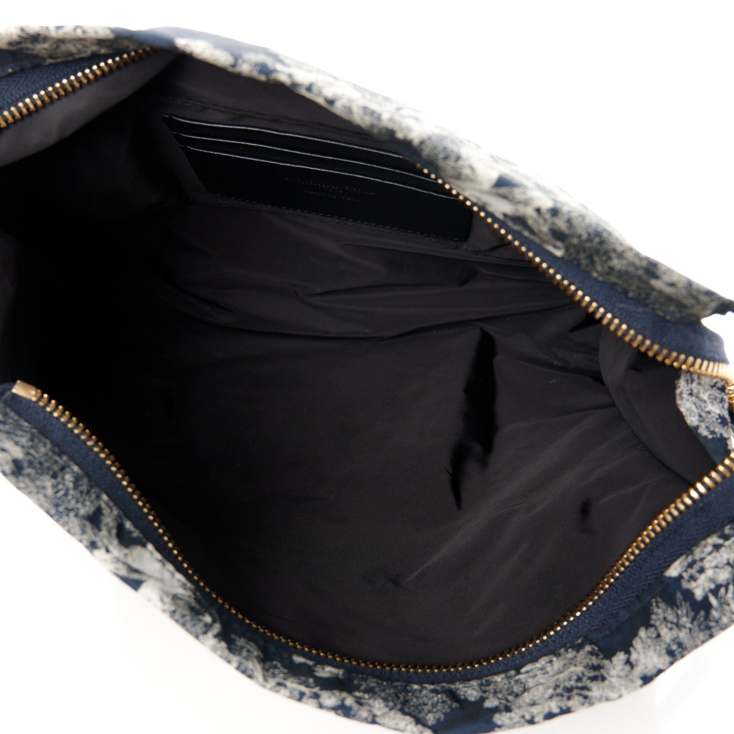 Technical Fabric Toile De Jouy Reverse Diortravel Zipped Pouch Blue Multicolor