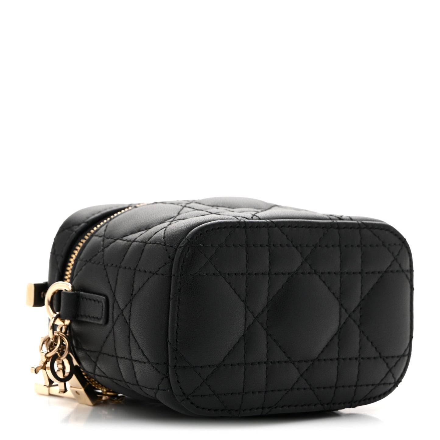 Lambskin Cannage Micro Lady Dior Vanity Case Black