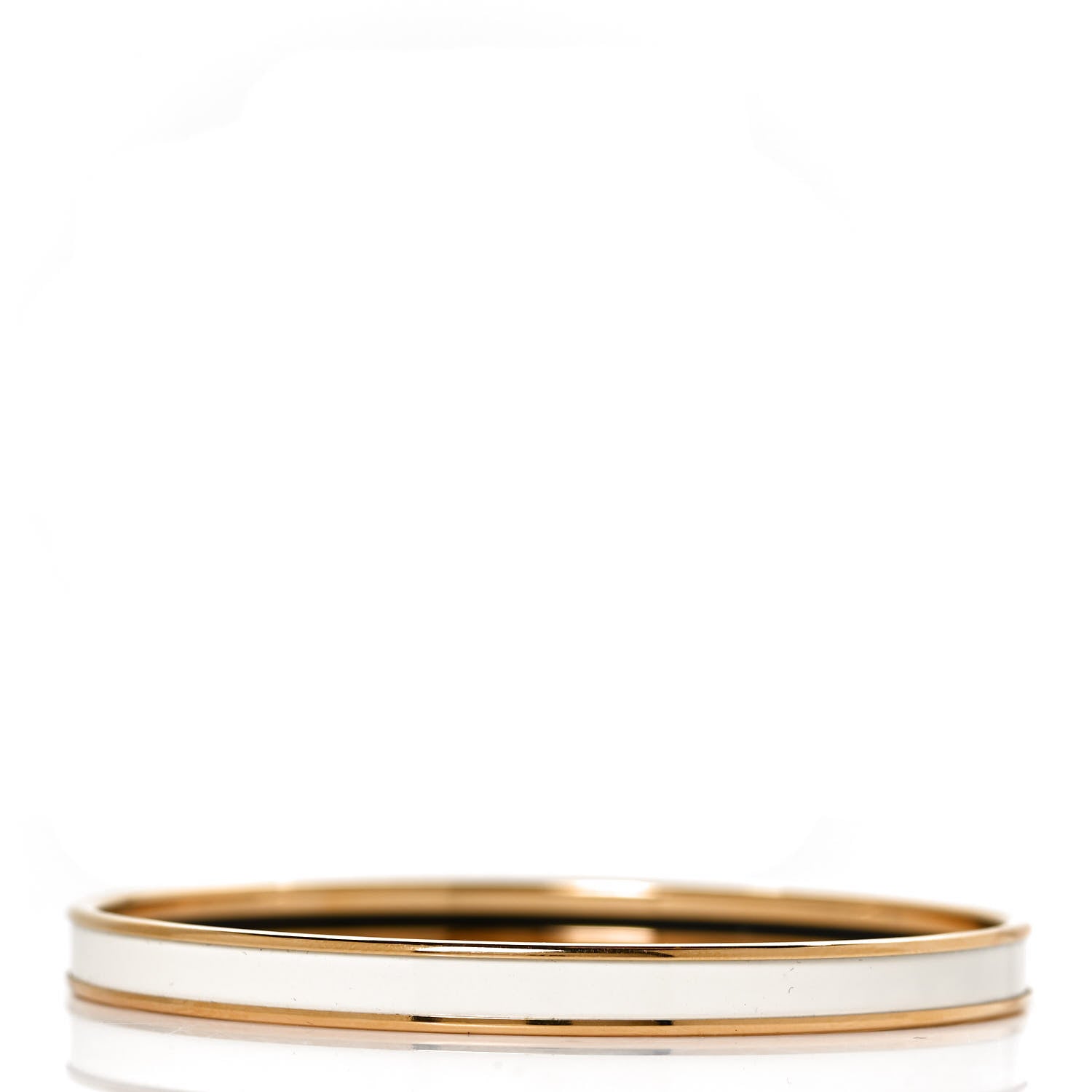 Hermes Enamel Printed Extra Narrow Bracelet 62 Creme 3 of 6